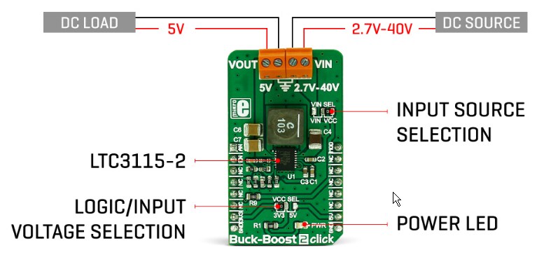 Block Diagram - Mikroe MIKROE-2963 Buck-Boost 2 Click